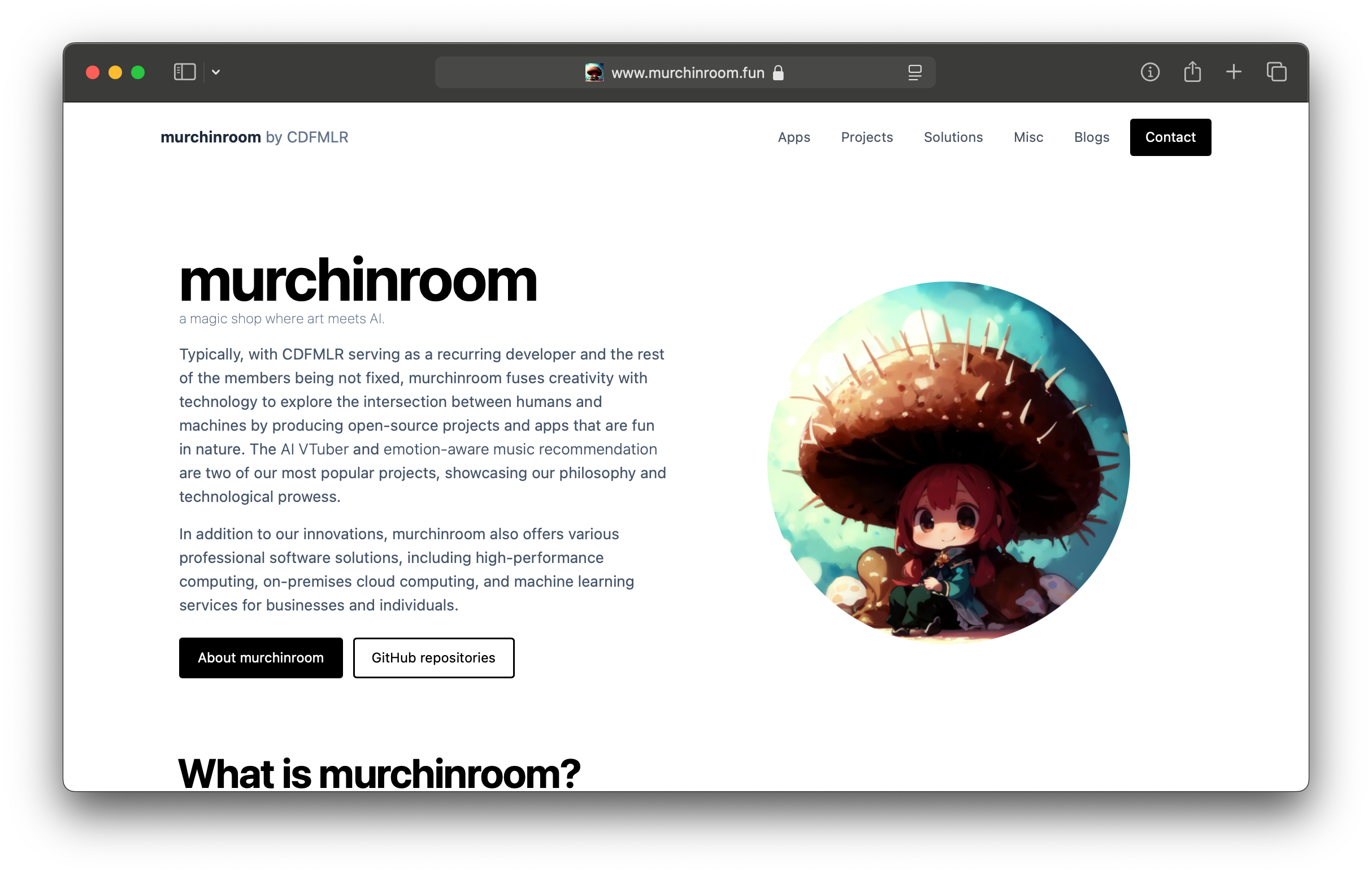 murchinroom 主页截图